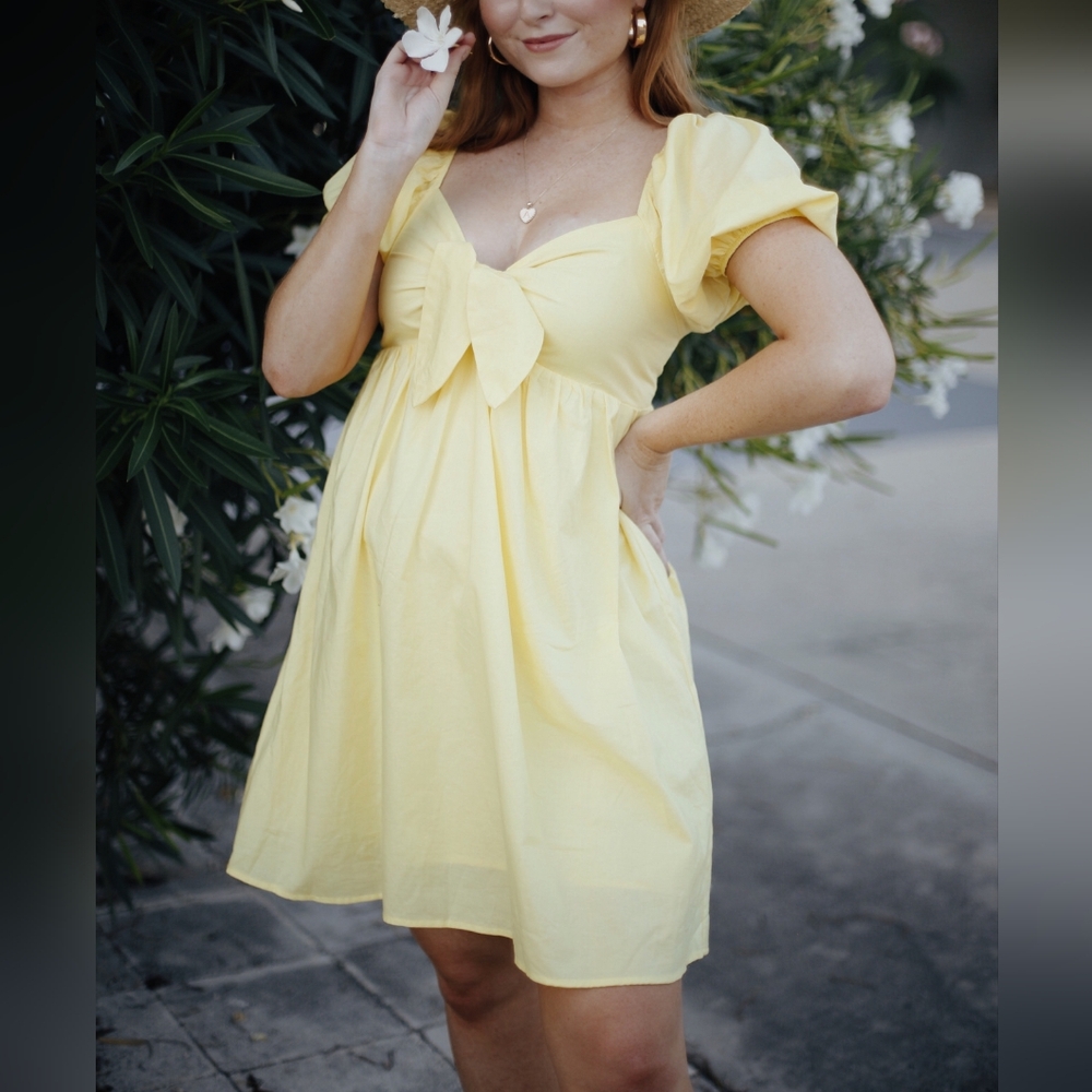 Wild Fable Tie Front Puff Sleeve Mini Dress